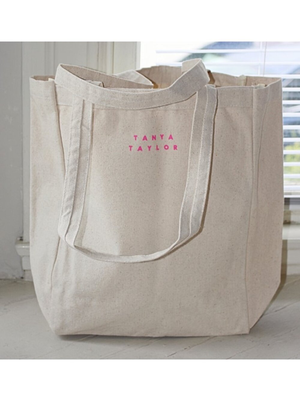 Tanya Taylor x Fashion Our Future Canvas Printed Tote Bag, "The Right To Tote" - Picture 2 of 9
